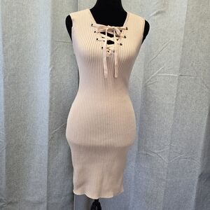 Love Tree Blush Pink Knit Sleeveless Mini Dress Size Medium